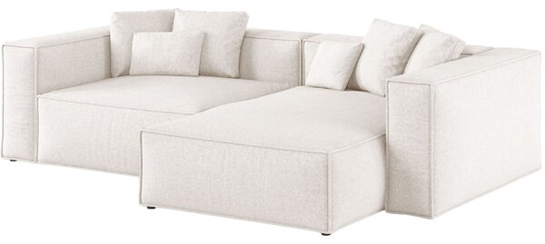 -25 % Dny MOMENTI– Cosmopolitan Design Bílá žinylková rohová pohovka Aveiro 254 cm, pravá