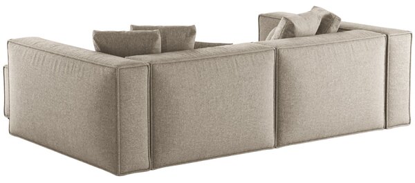 -25 % Dny MOMENTI– Cosmopolitan Design Béžová žinylková rohová pohovka Aveiro 254 cm, pravá