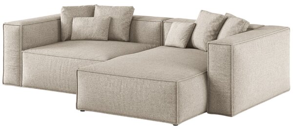 -25 % Dny MOMENTI– Cosmopolitan Design Béžová žinylková rohová pohovka Aveiro 254 cm, pravá