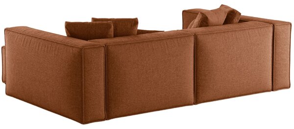 -25 % Dny MOMENTI– Cosmopolitan Design Terakotově oranžová žinylková rohová pohovka Aveiro 254 cm, pravá