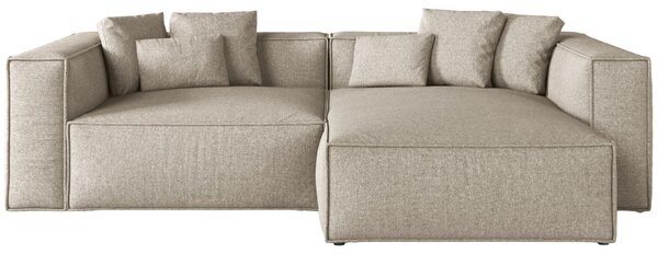 -25 % Dny MOMENTI– Cosmopolitan Design Béžová žinylková rohová pohovka Aveiro 254 cm, pravá