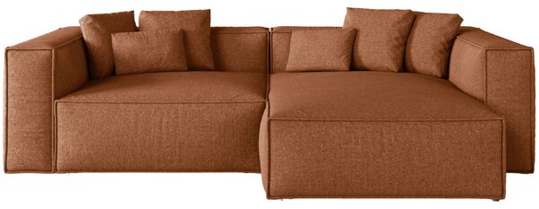 -25 % Dny MOMENTI– Cosmopolitan Design Terakotově oranžová žinylková rohová pohovka Aveiro 254 cm, pravá