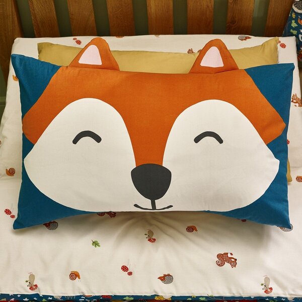 Zelené/béžové dětské povlečení na jednolůžko 135x200 cm Fox and Woodland Friends – Catherine Lansfield