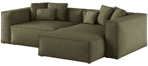 -25 % Dny MOMENTI– Cosmopolitan Design Zelená žinylková rohová pohovka Aveiro 254 cm, pravá