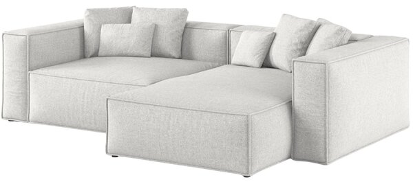 -25 % Dny MOMENTI– Cosmopolitan Design Světle šedá žinylková rohová pohovka Aveiro 254 cm, pravá