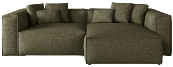 -25 % Dny MOMENTI– Cosmopolitan Design Zelená žinylková rohová pohovka Aveiro 254 cm, pravá