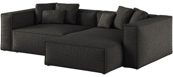 -25 % Dny MOMENTI– Cosmopolitan Design Černá žinylková rohová pohovka Aveiro 254 cm, pravá