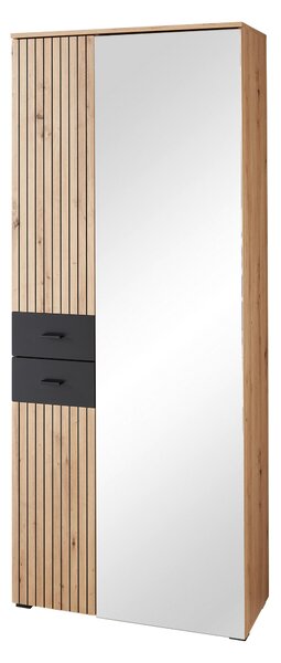PŘEDSÍŇOVÁ STĚNA, černá, dub artisan, 210/202/38 cm Voleo - Online Only šatny & botníky, Online Only