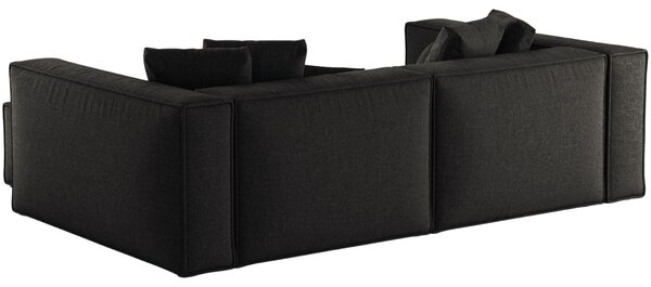 -25 % Dny MOMENTI– Cosmopolitan Design Černá žinylková rohová pohovka Aveiro 254 cm, pravá