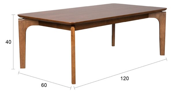 -25 % Dny MOMENTI– Dutchbone Hnědý dřevěný konferenční stolek SAVONE 120 x 60 cm