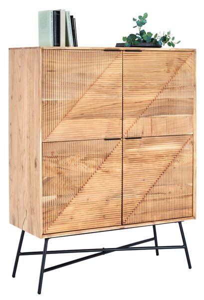 VYSOKÁ KOMODA, akácie, černá, barvy akácie, 105/135/45 cm Ambia Home - Vysoké komody