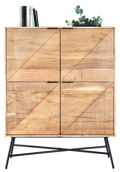 VYSOKÁ KOMODA, akácie, černá, barvy akácie, 105/135/45 cm Ambia Home - Vysoké komody