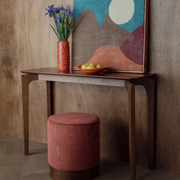 -25 % Dny MOMENTI– Dutchbone Hnědý dřevěný toaletní stolek SAVONE 120 x 40 cm