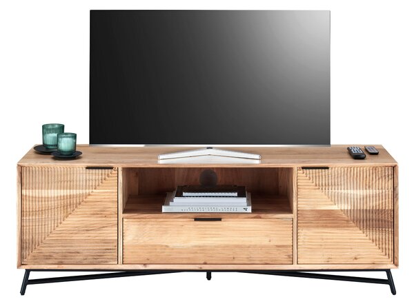 NÍZKÁ KOMODA, akácie, černá, barvy akácie, 145/50/40 cm Ambia Home - Komody z masivu