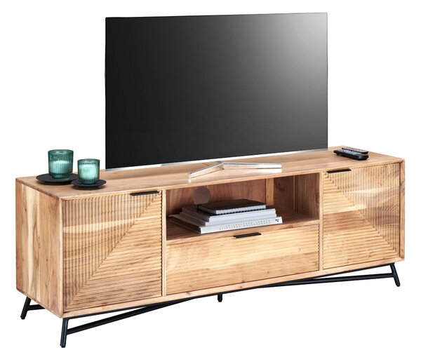 NÍZKÁ KOMODA, akácie, černá, barvy akácie, 145/50/40 cm Ambia Home - Komody z masivu