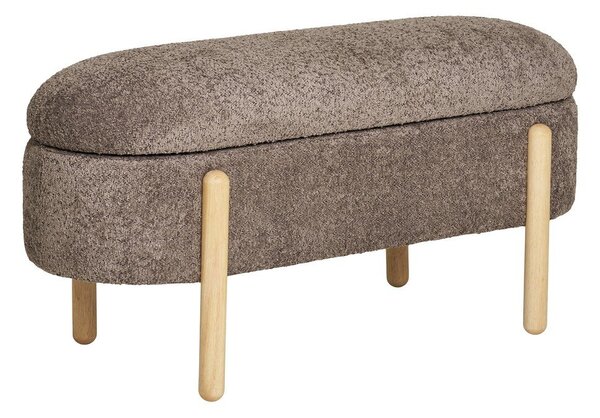 Hnědá lavice z textilie bouclé Branca – House Nordic