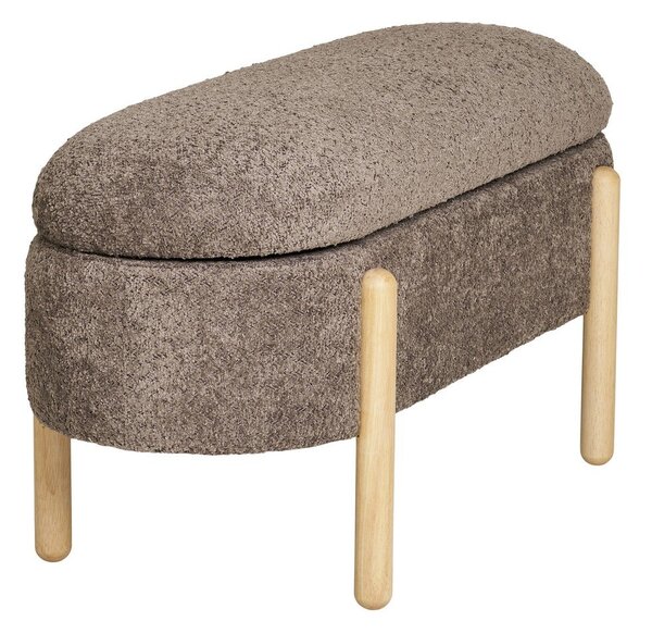 Hnědá lavice z textilie bouclé Branca – House Nordic
