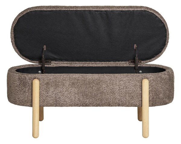 Hnědá lavice z textilie bouclé Branca – House Nordic