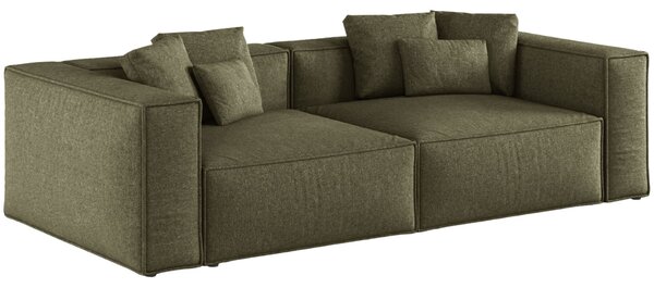 -25 % Dny MOMENTI– Cosmopolitan Design Zelená žinylková čtyřmístná pohovka Aveiro 236 cm