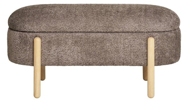 Hnědá lavice z textilie bouclé Branca – House Nordic