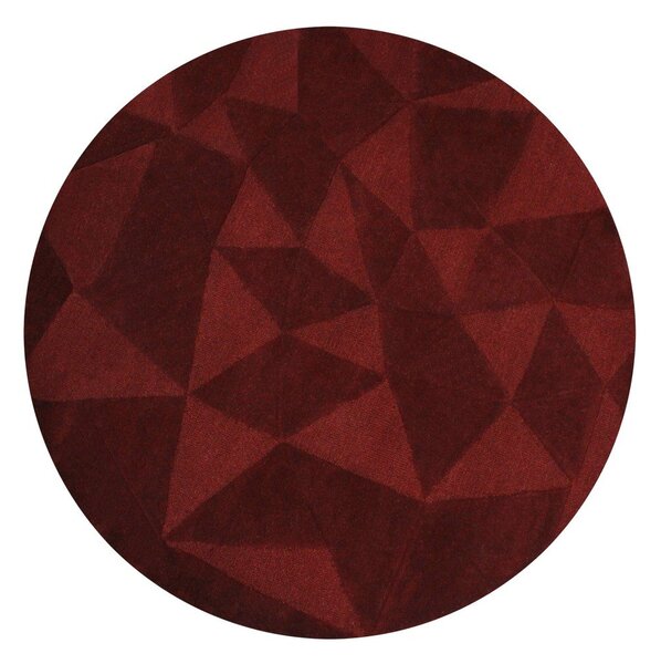 Vínový ručně tkaný vlněný kulatý koberec ø 160 cm Shard Red – Flair Rugs