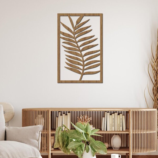 Dřevěná dekorace na zeď LIST | Rozměry (cm): 26x40 | Zvolte barvu dekoru: Černá