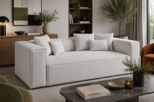 -25 % Dny MOMENTI– Cosmopolitan Design Světle šedá žinylková trojmístná pohovka Aveiro 220 cm