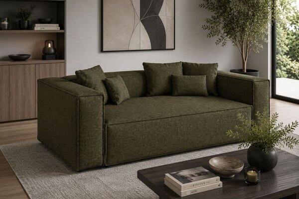 -25 % Dny MOMENTI– Cosmopolitan Design Zelená žinylková trojmístná pohovka Aveiro 220 cm