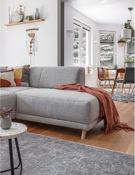 Světle šedá rozkládací/s úložným prostorem rohová pohovka (pravý roh/do L) Classy Sophie – Miuform