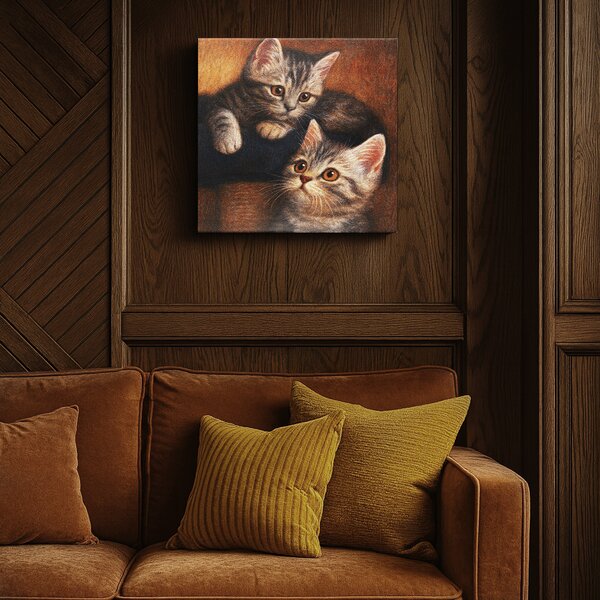 KRAFTHOUSE.EU Koťátka Bráškové – obraz na plátno Premium Canvas | 100% bavlna | Různé rozměry Velikost: 40 x 40 cm