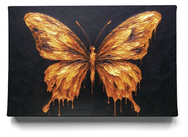KRAFTHOUSE.EU Zlatý Motýlí Sen – obraz na plátno Premium Canvas | 100% bavlna | Různé rozměry Velikost: 30 x 20 cm