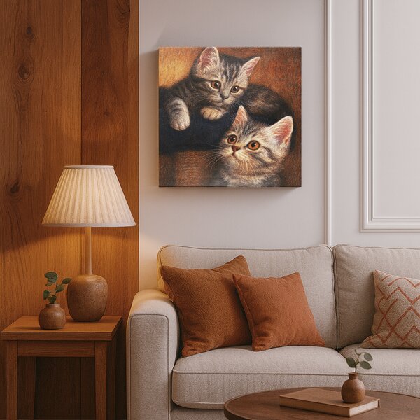 KRAFTHOUSE.EU Koťátka Bráškové – obraz na plátno Premium Canvas | 100% bavlna | Různé rozměry Velikost: 40 x 40 cm