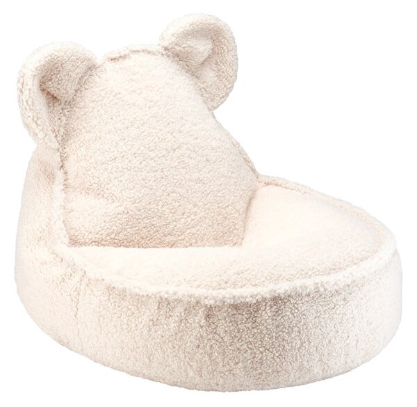 Krémový dětský sedací vak z textilie bouclé Bear – Wigiwama