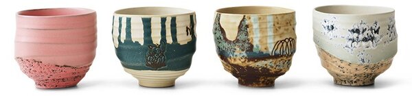 Sada 4ks uměleckých keramických hrnků na kávu Artist Ceramics – 8*8*7,5 cm/ 250ml - HKLIVING