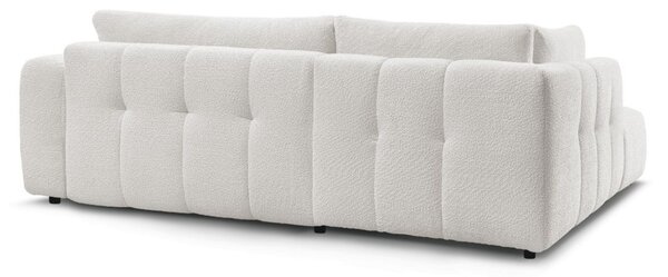 -25 % Dny MOMENTI– Bobochic Paris Bílá bouclé rozkládací pohovka Fuji 282 cm, levá