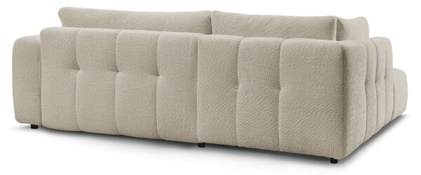 -25 % Dny MOMENTI– Bobochic Paris Béžová bouclé rozkládací pohovka Fuji 282 cm, levá
