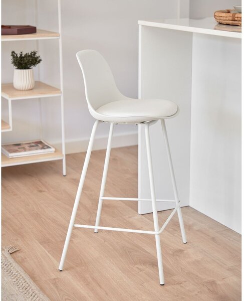 Bílá barová židle (výška sedáku 65 cm) Brighter – Kave Home