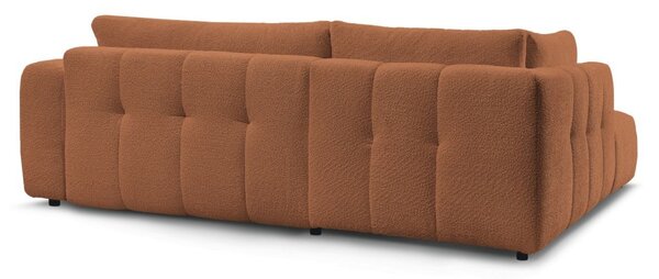 -25 % Dny MOMENTI– Bobochic Paris Terakotově oranžová bouclé rozkládací pohovka Fuji 282 cm, levá