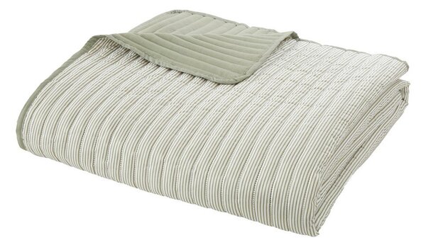 Zelený prošívaný přehoz 220x230 cm Stripe – Catherine Lansfield