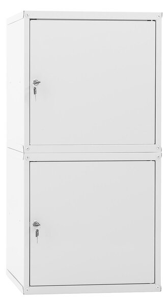 Uzamykatelná kovová skříňka Trestles SKM 350x350x350, světle šedá dvířka SKM35