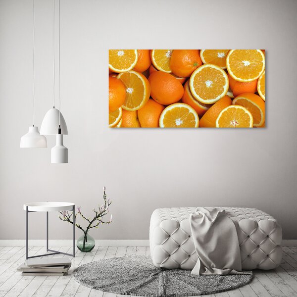 Foto obraz skleněný horizontální Půlky pomerančů osh-49786536