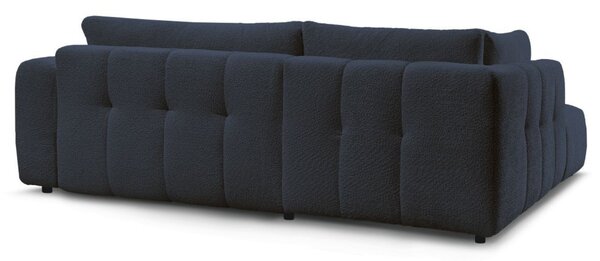 -25 % Dny MOMENTI– Bobochic Paris Tmavě modrá bouclé rozkládací pohovka Fuji 282 cm, levá