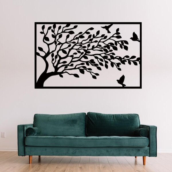Dřevo života | Dřevěný strom na zeď VÍTR | Rozměry (cm): 67x40 | Barva: Černá