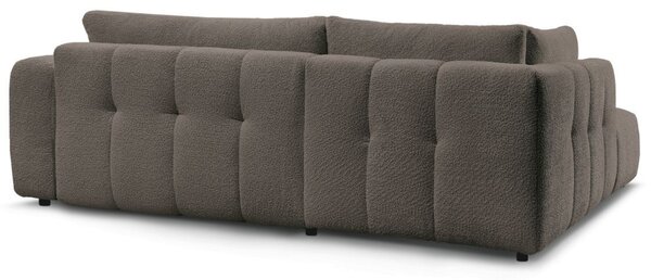 -25 % Dny MOMENTI– Bobochic Paris Hnědá bouclé rozkládací pohovka Fuji 282 cm, levá