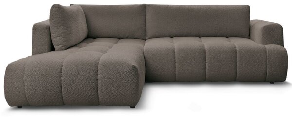 -25 % Dny MOMENTI– Bobochic Paris Hnědá bouclé rozkládací pohovka Fuji 282 cm, levá