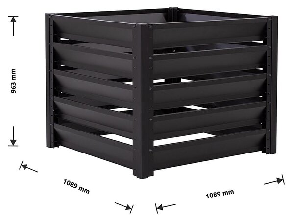 Kompostér Trestles KOMP1 1100x1100x1000 mm, 960 l, černý KOMP1-9005