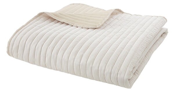 Béžový prošívaný přehoz 220x230 cm Stripe – Catherine Lansfield