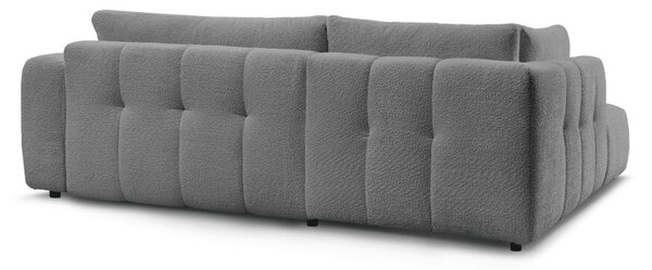 -25 % Dny MOMENTI– Bobochic Paris Šedá bouclé rozkládací pohovka Fuji 282 cm, levá