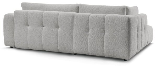 -25 % Dny MOMENTI– Bobochic Paris Světle šedá bouclé rozkládací pohovka Fuji 282 cm, levá