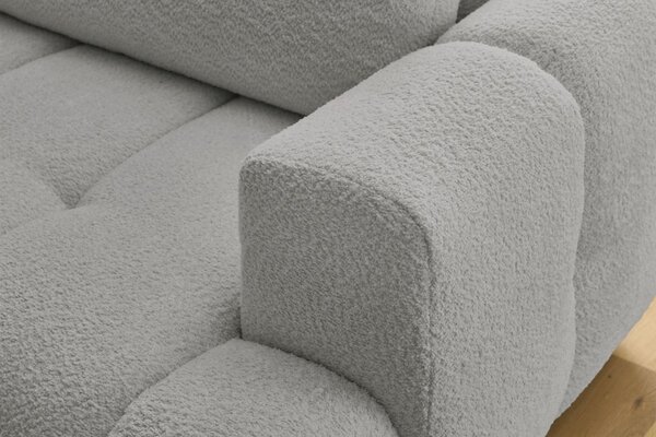 -25 % Dny MOMENTI– Bobochic Paris Světle šedá bouclé rozkládací pohovka Fuji 282 cm, levá